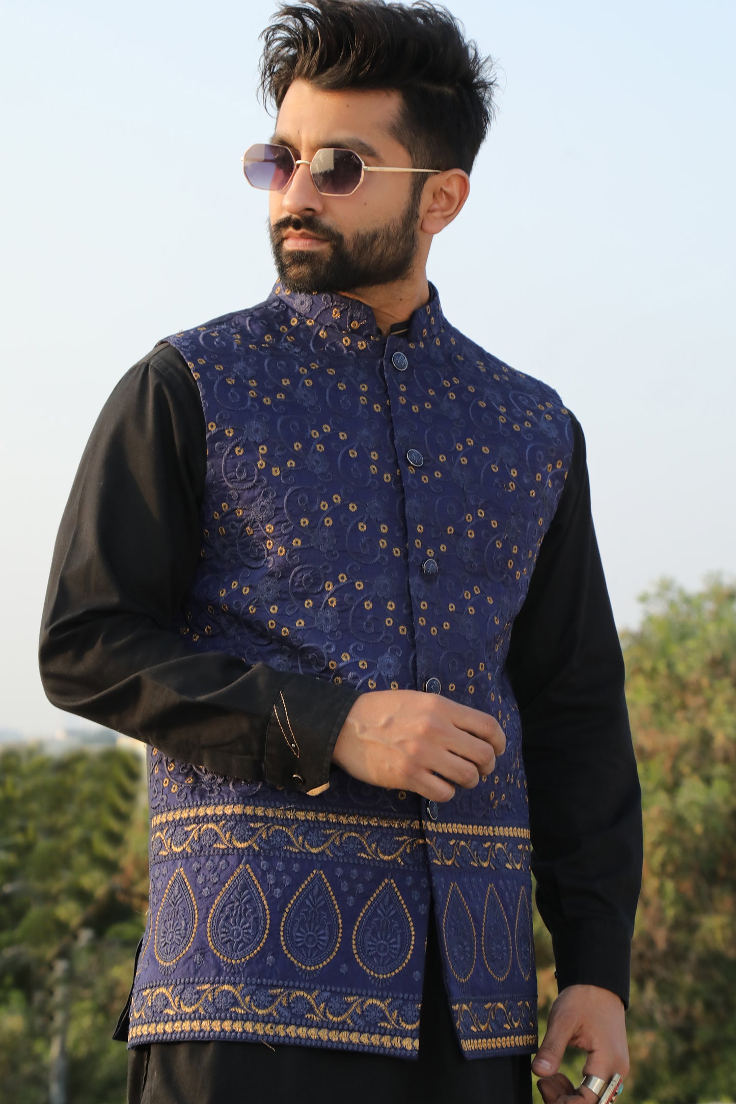 Malang East - Traditional Waistcoat (Blue)