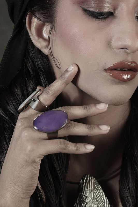 Malang - Antique Round shaped Ring (Purple) - Limited Edition