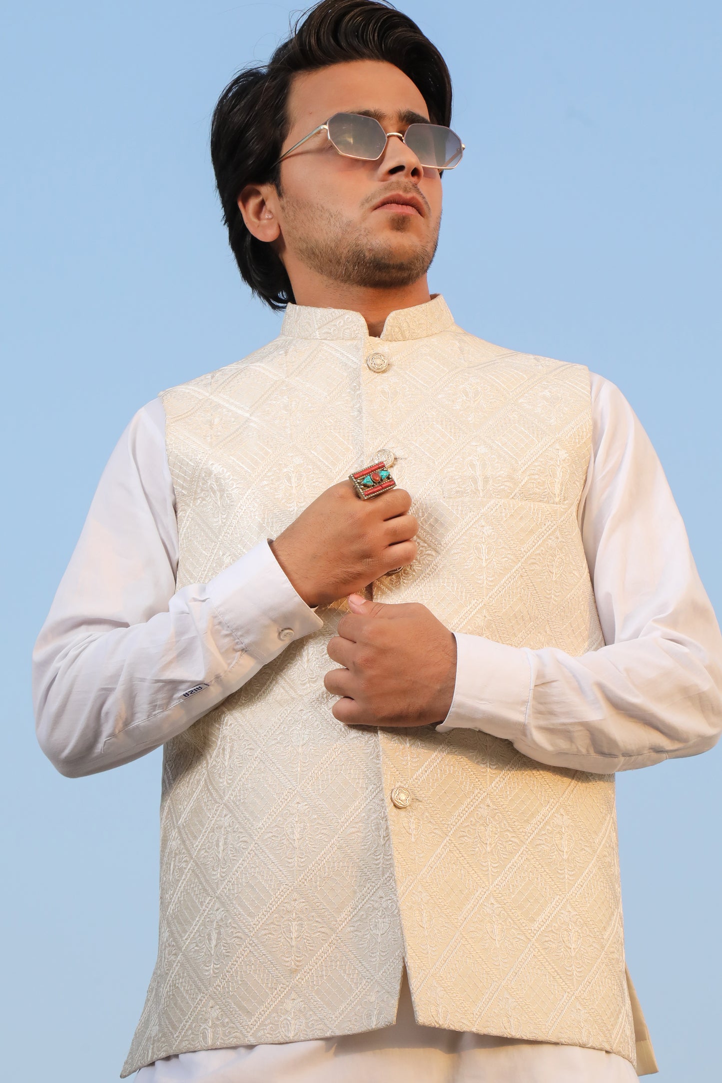 Malang East - Traditional Waistcoat (Creamish)